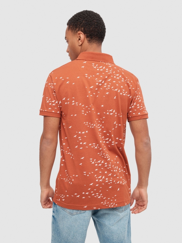 Bird Polo brown middle back view