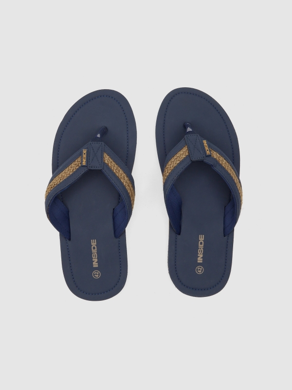 Sandalia deportiva yute azul marino vista cenital