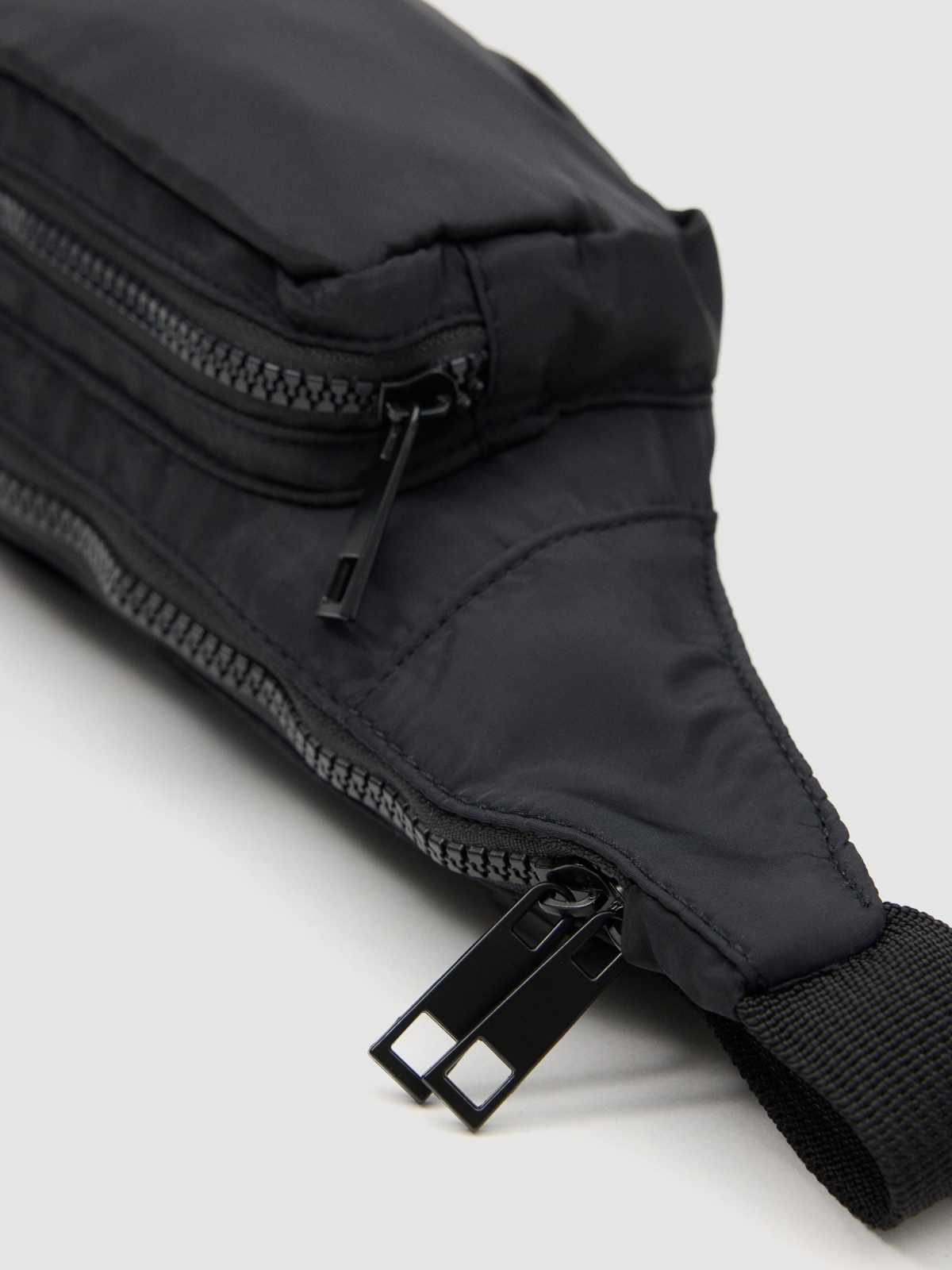 Nylon bum bag black detail view