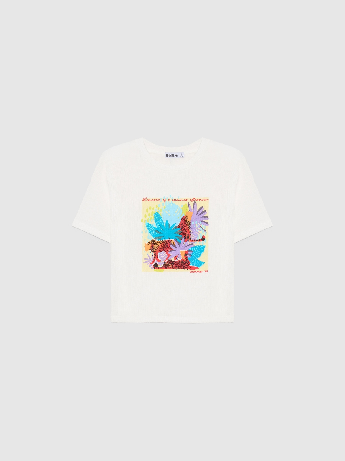  Tropical print t-shirt off white