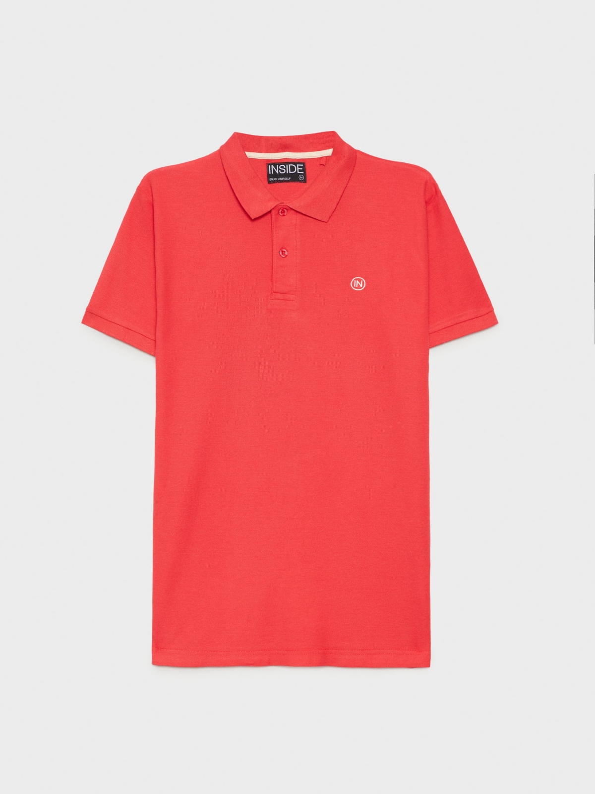  Basic polo shirt with engraved logo red