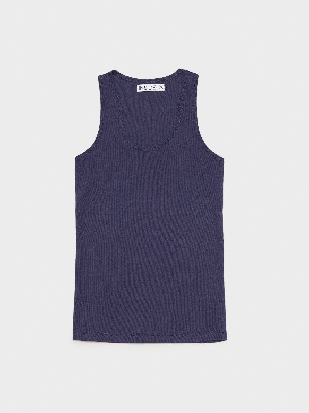  T-Shirt básica com costas nadador azul marinho