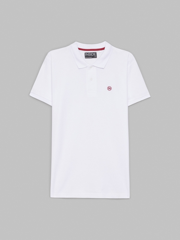  Basic polo shirt with engraved logo white