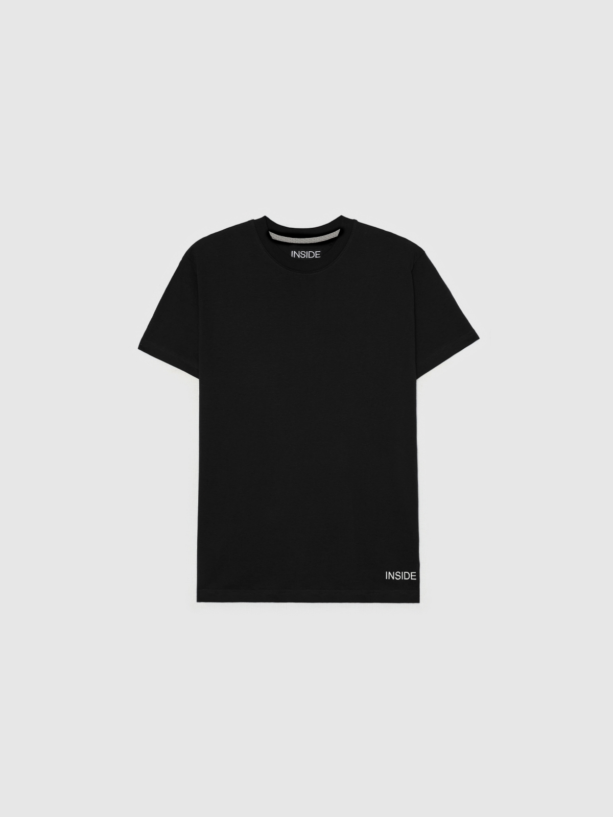  T-shirt básica de manga curta preto