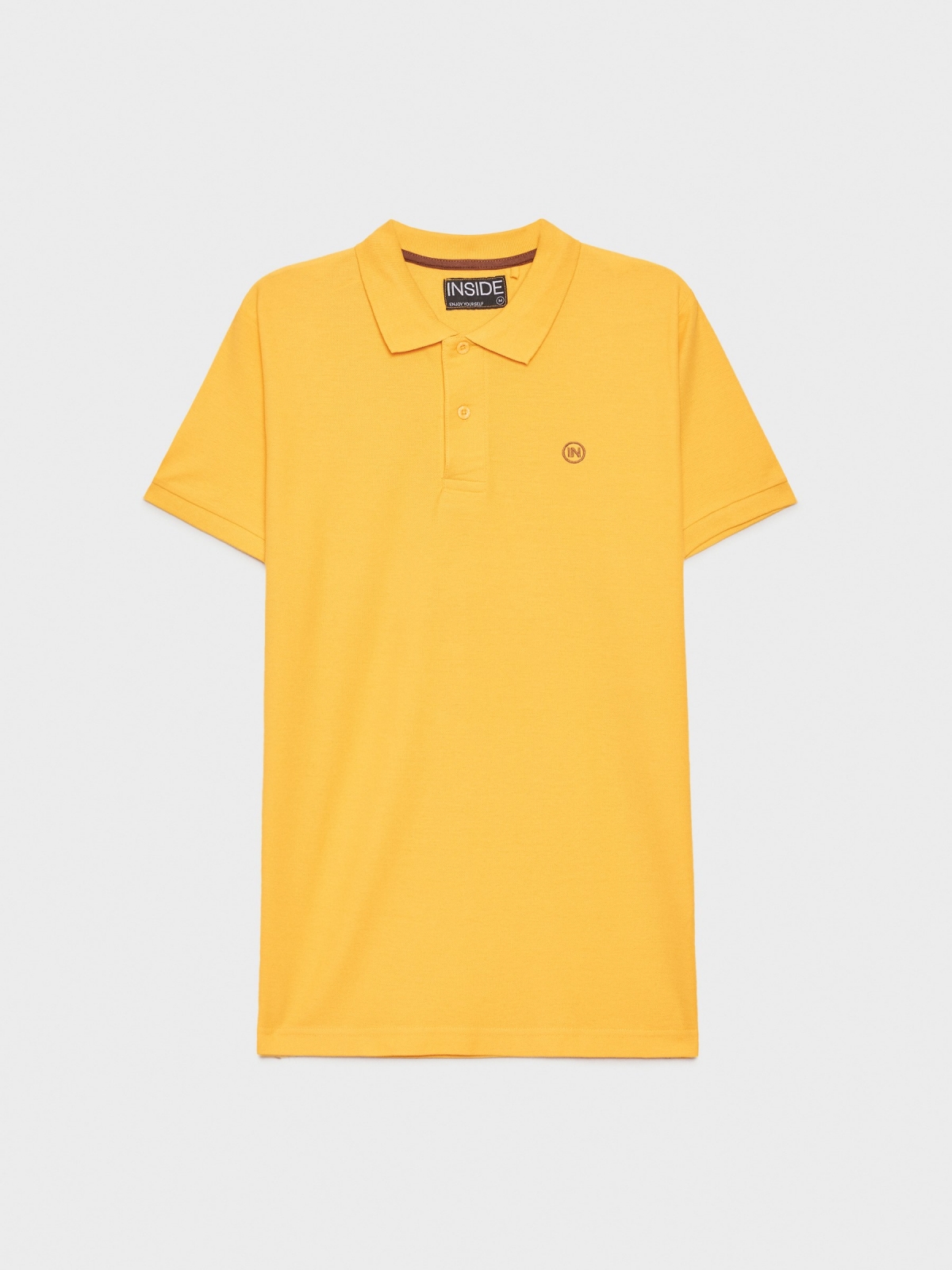  Basic polo shirt with engraved logo ochre