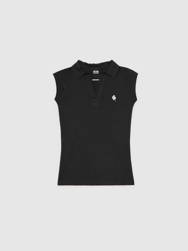  Polo t-shirt with embroidery black