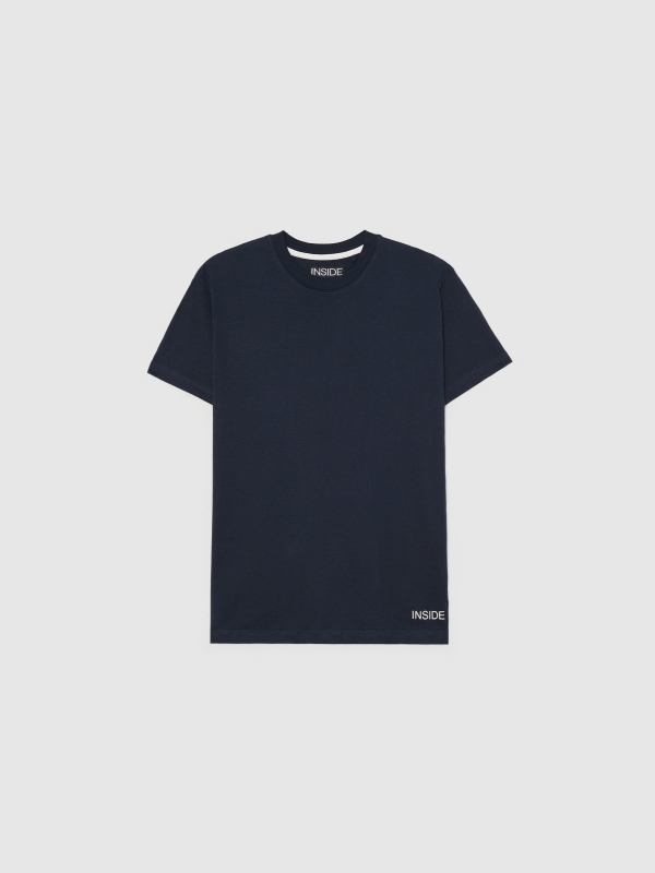 T-shirt básica de manga curta azul