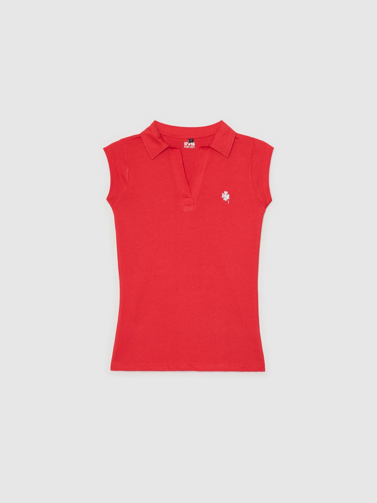  Camiseta polo bordado rojo