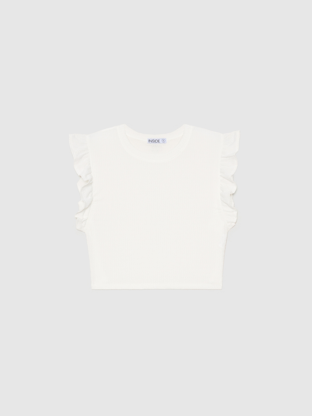  Ruffled sleeveless T-shirt white