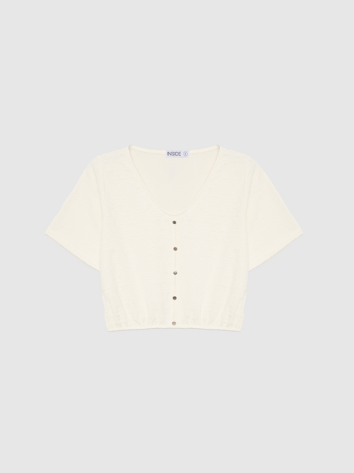  3/4 sleeve T-shirt with buttons off white