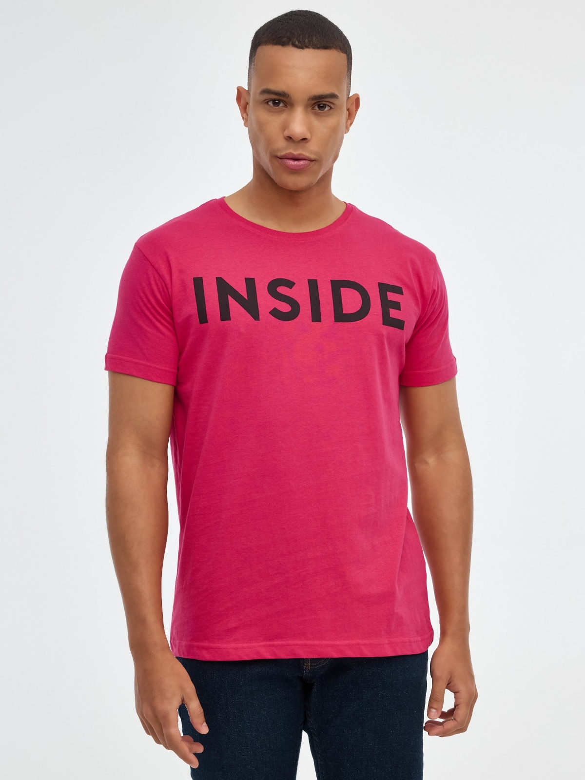 INSIDE basic T-shirt red middle front view