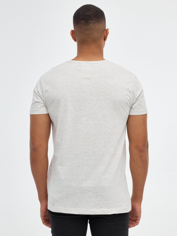 Camiseta básica "INSIDE" gris claro vista media trasera