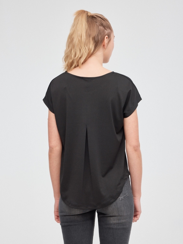 Combined t-shirt black middle back view