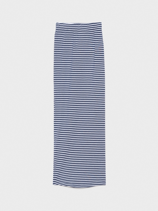 Falda larga estampado rayas azul marino