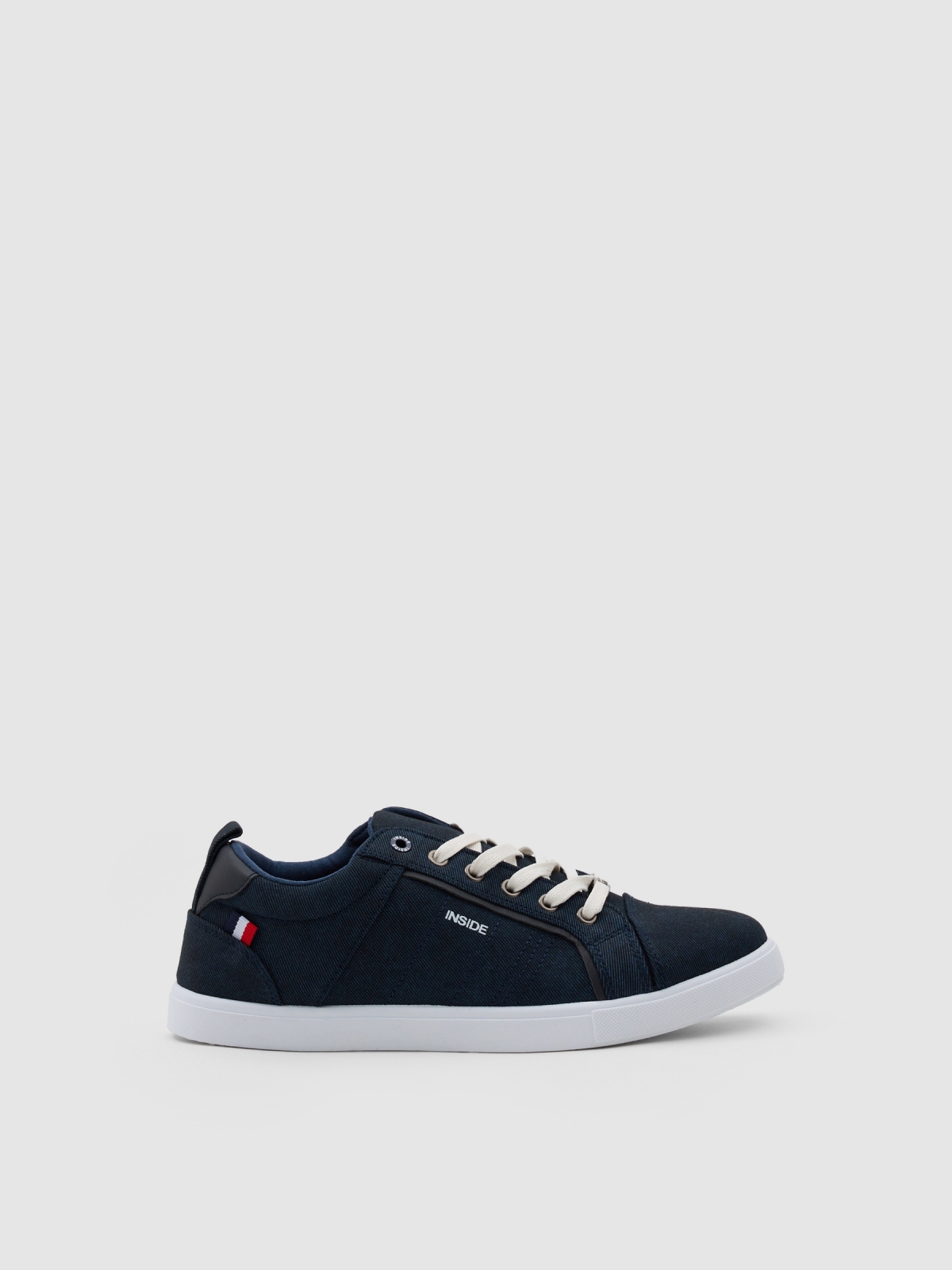 Canvas lace-up sneaker navy