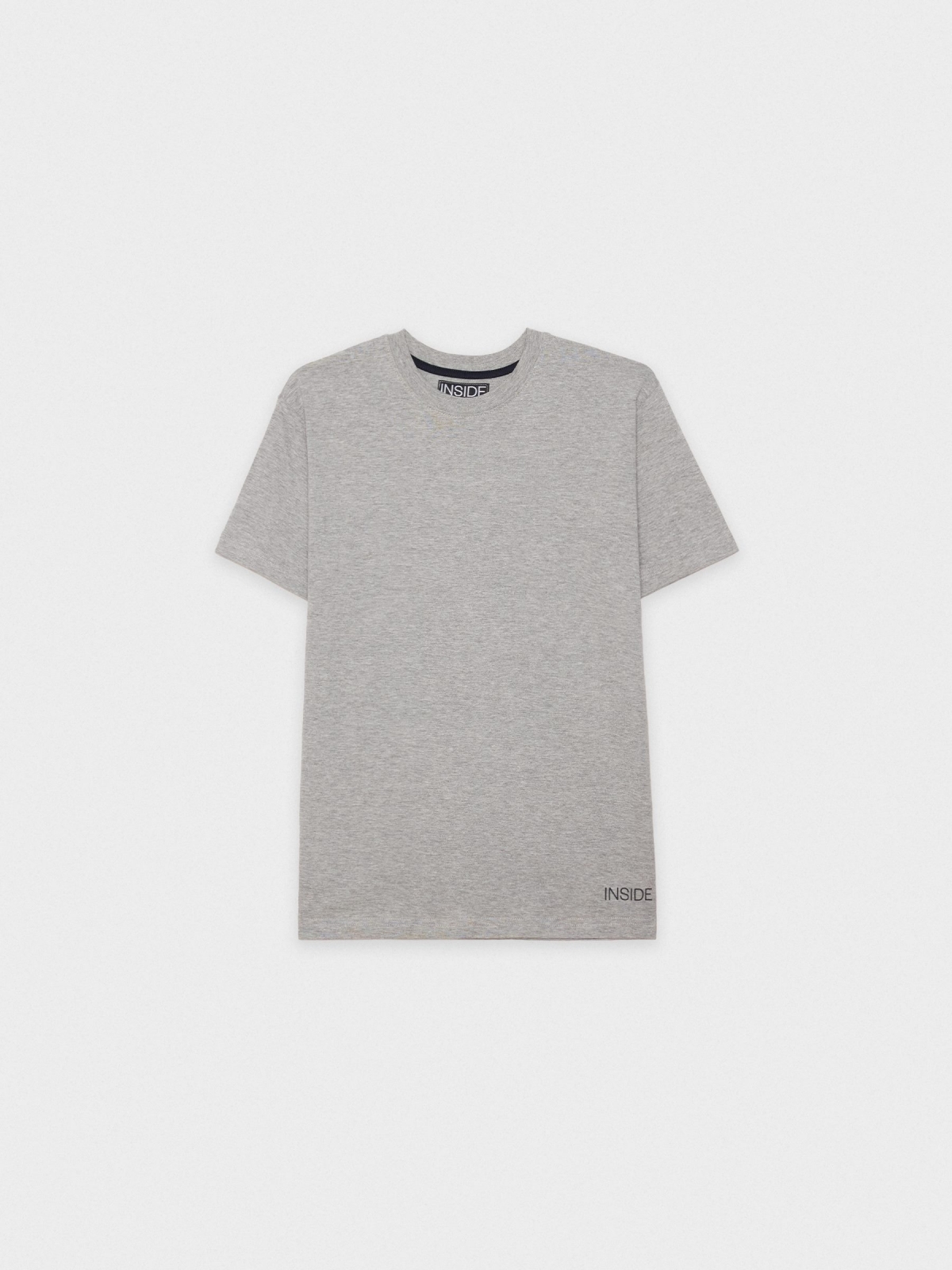  T-shirt básica de manga curta cinza