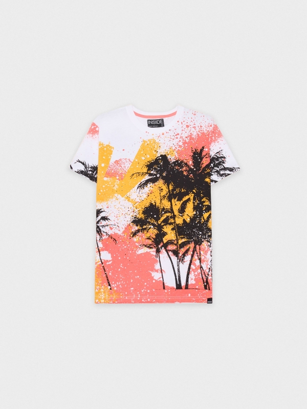  Tropical palm trees t-shirt white