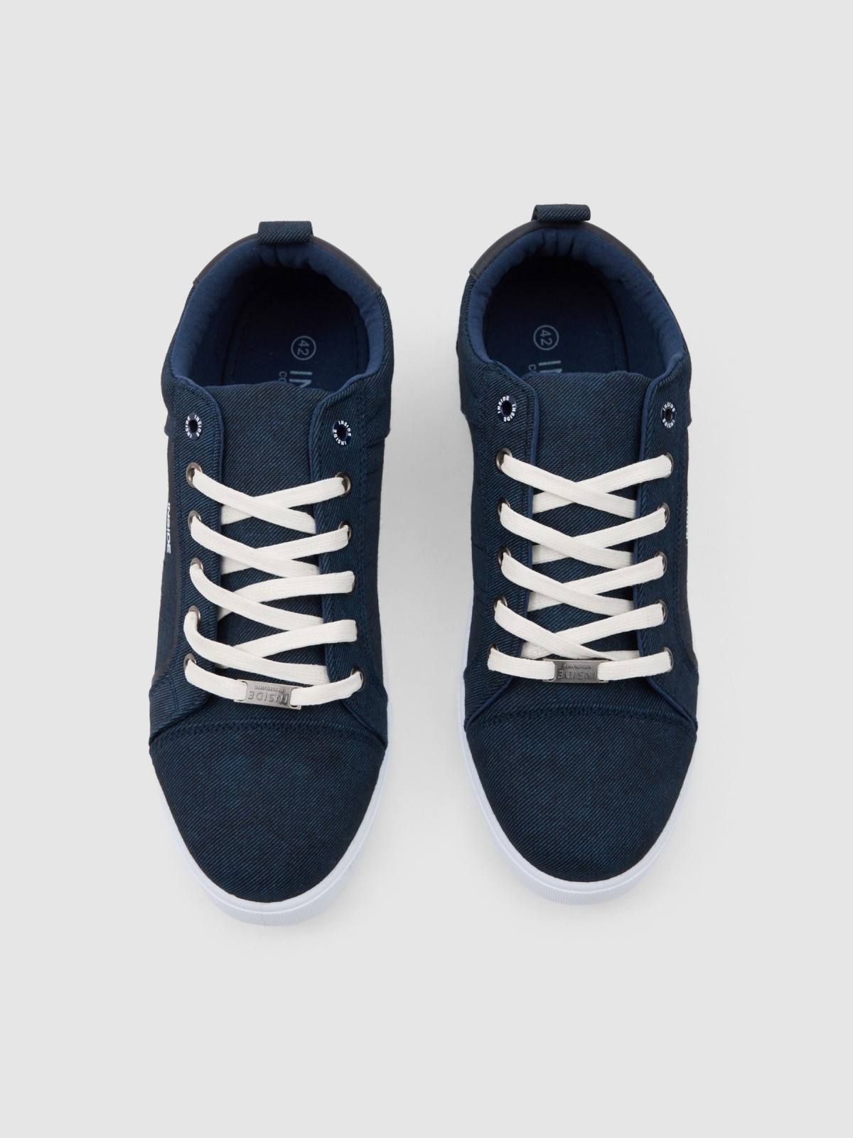 Canvas lace-up sneaker navy zenithal view