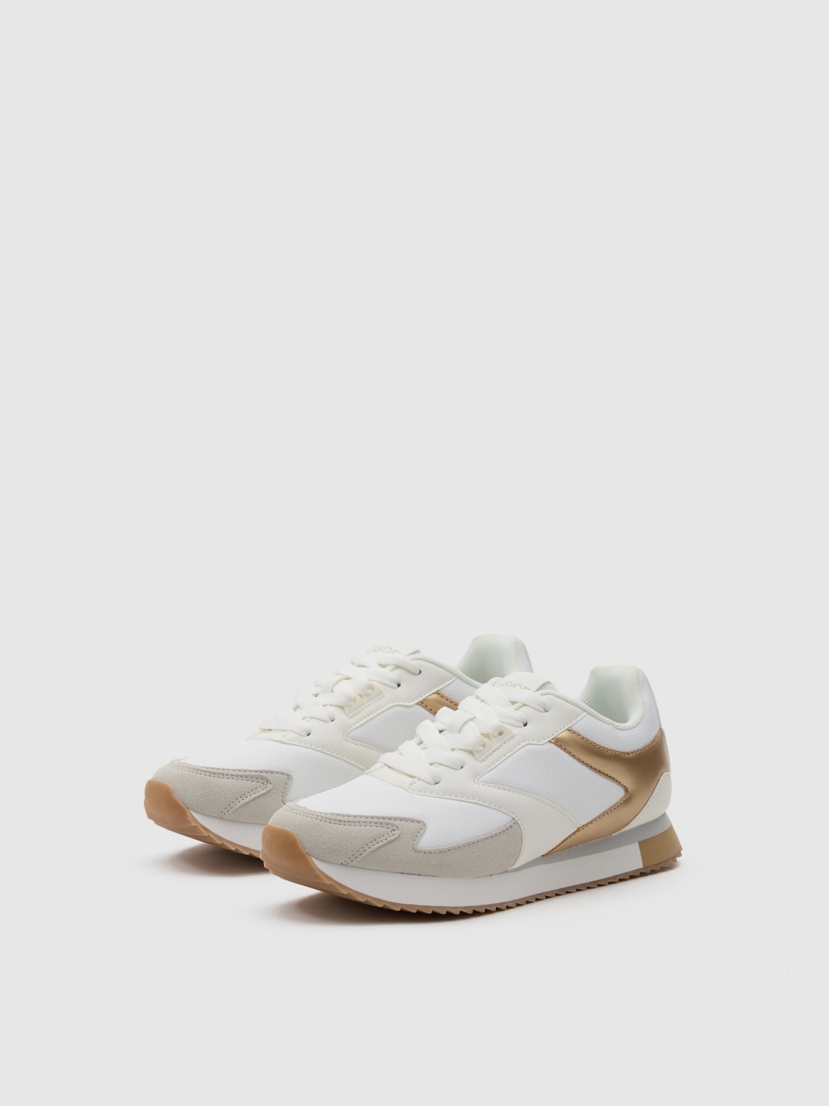 Casual nylon sneaker white 45º front view