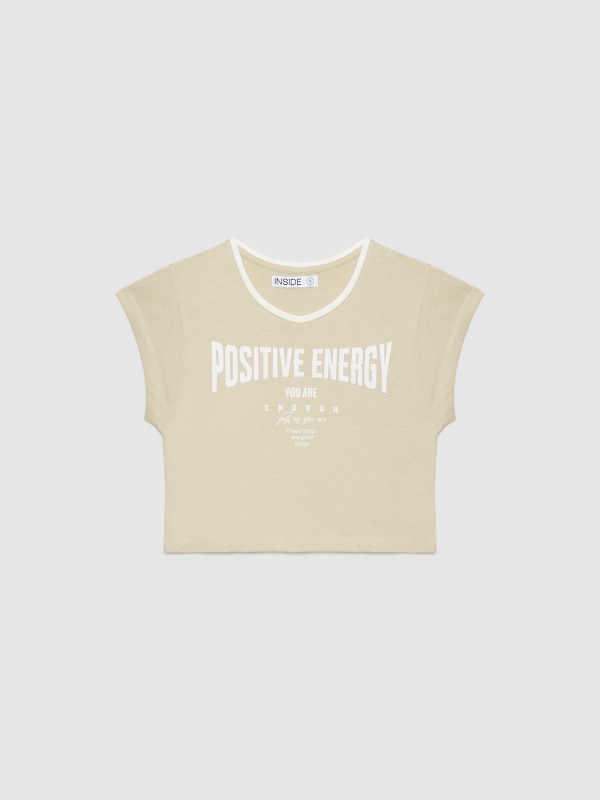  Camiseta Positive Energy verde grisáceo