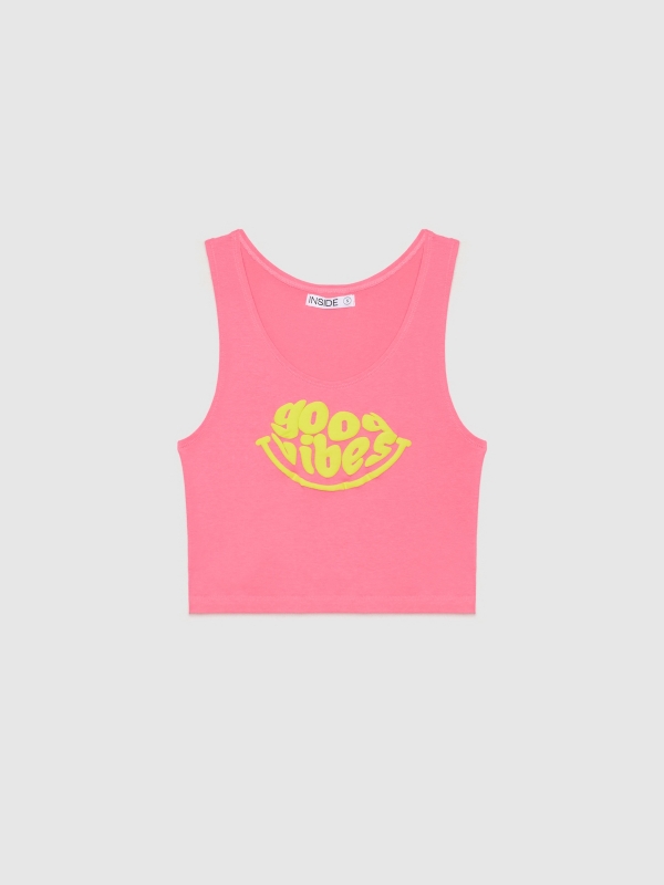  Camiseta tirantes Good Vibes rosa