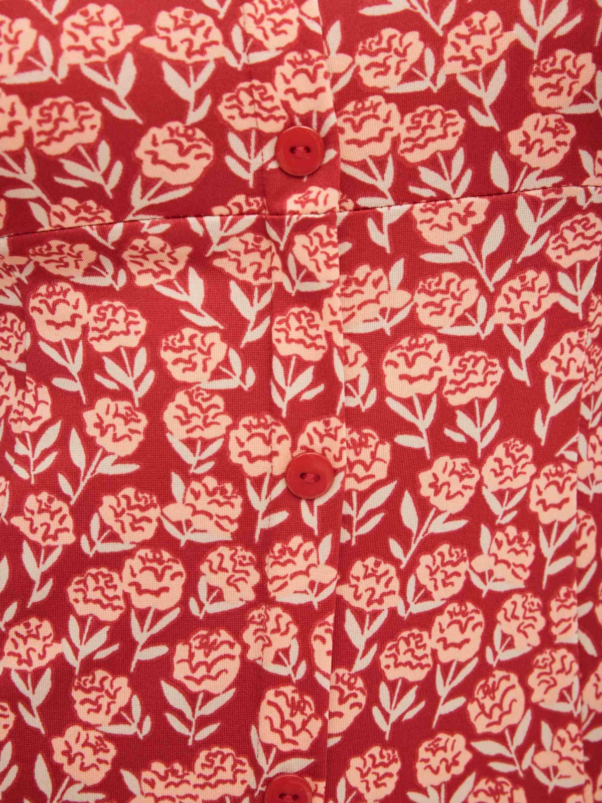 Mini button dress red detail view