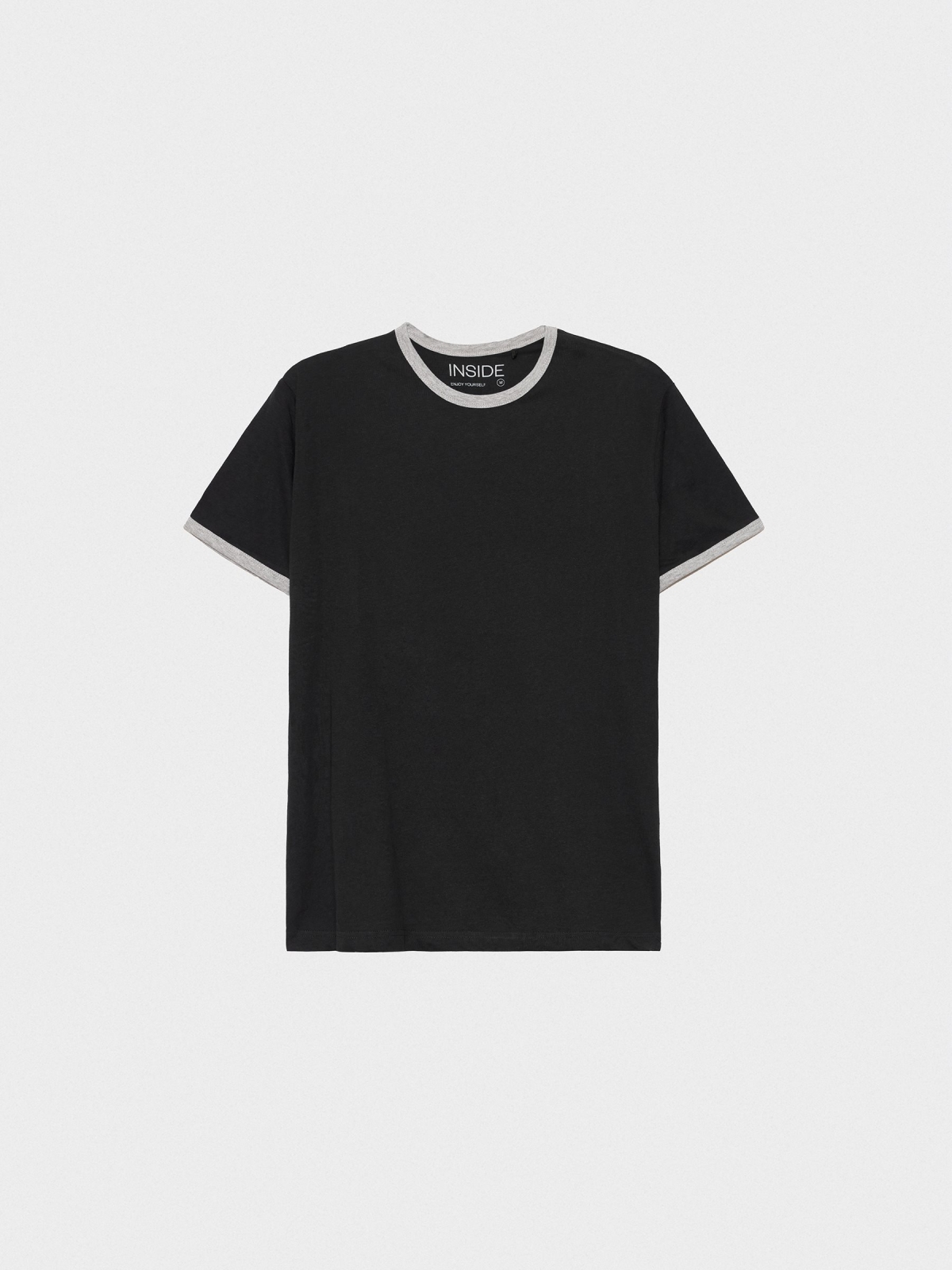  Camiseta básica contrastes negro