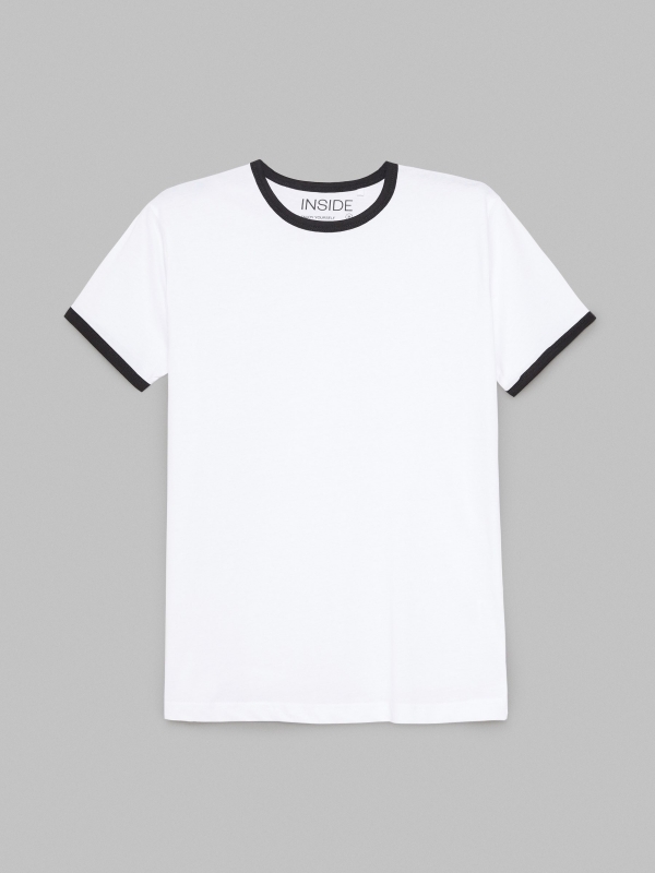  Camiseta básica contrastes blanco