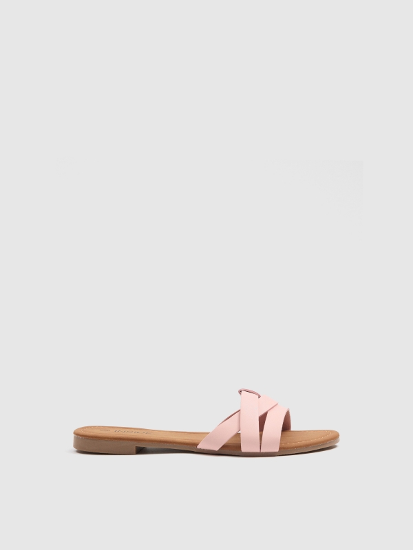 Strappy thong sandal coral
