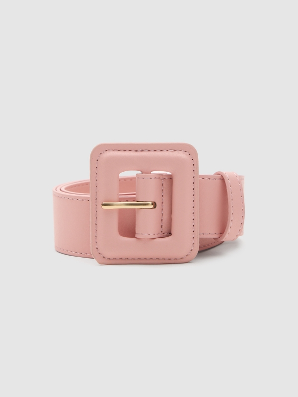 Square buckle belt light pink