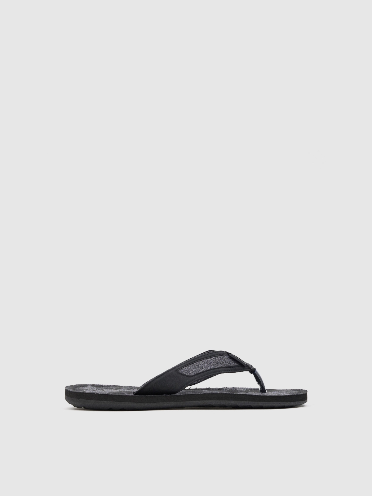 Denim combined toe sandal dark grey