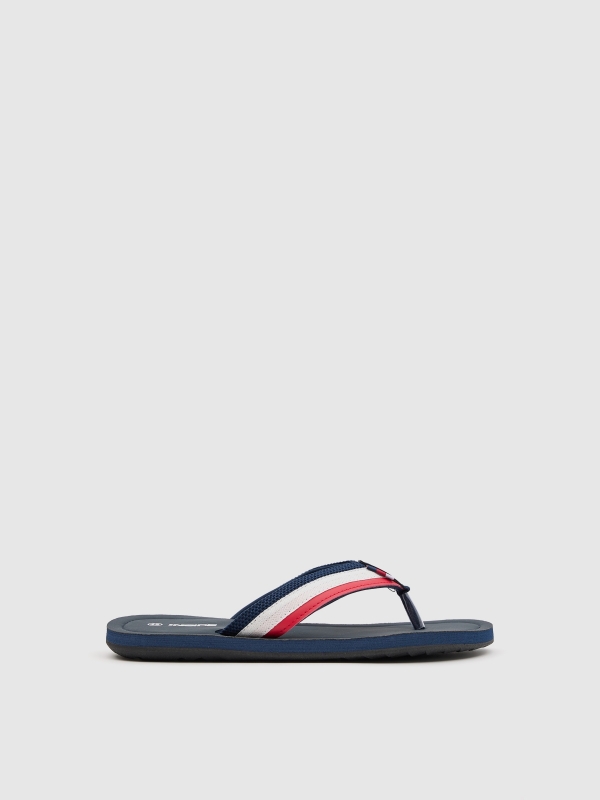 Thong sandal with strap navy