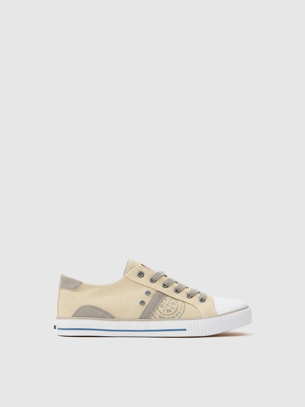 Casual printed canvas sneaker sand