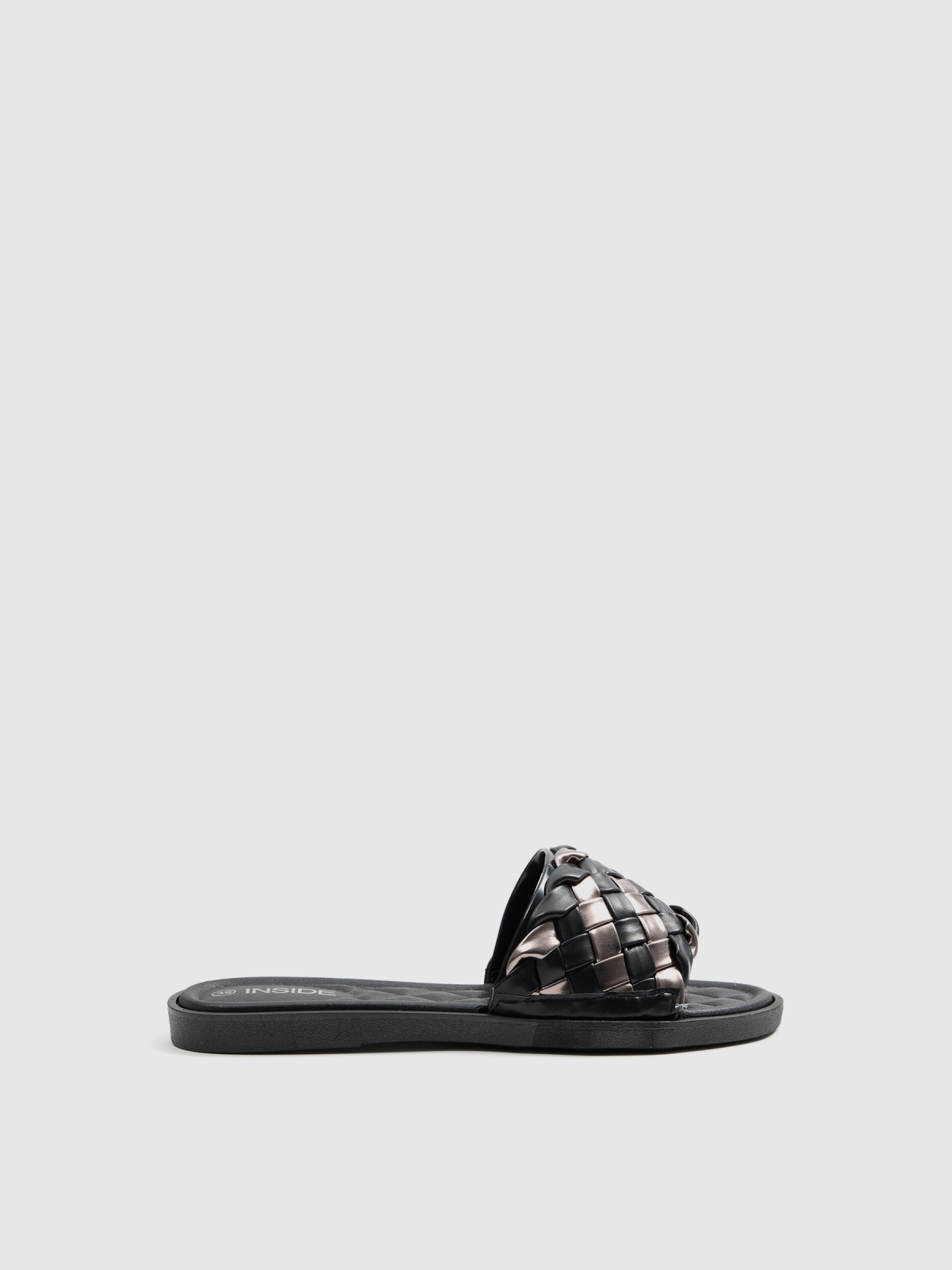 Sandálias com tranças almofadadas preto