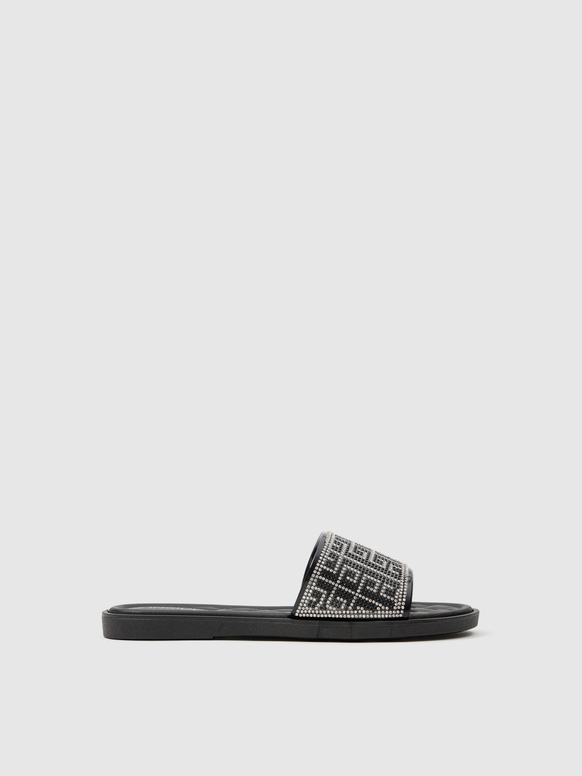 Padded sandal with glitter black