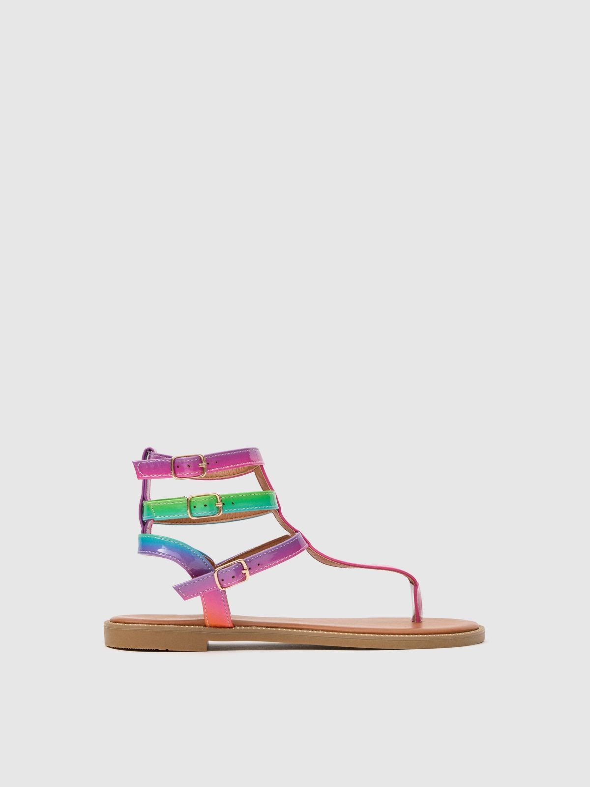 Sandália de tiras multicolorida multicolorido