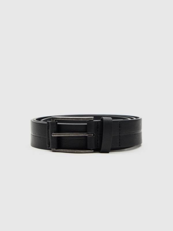 Leatherette dress belt black