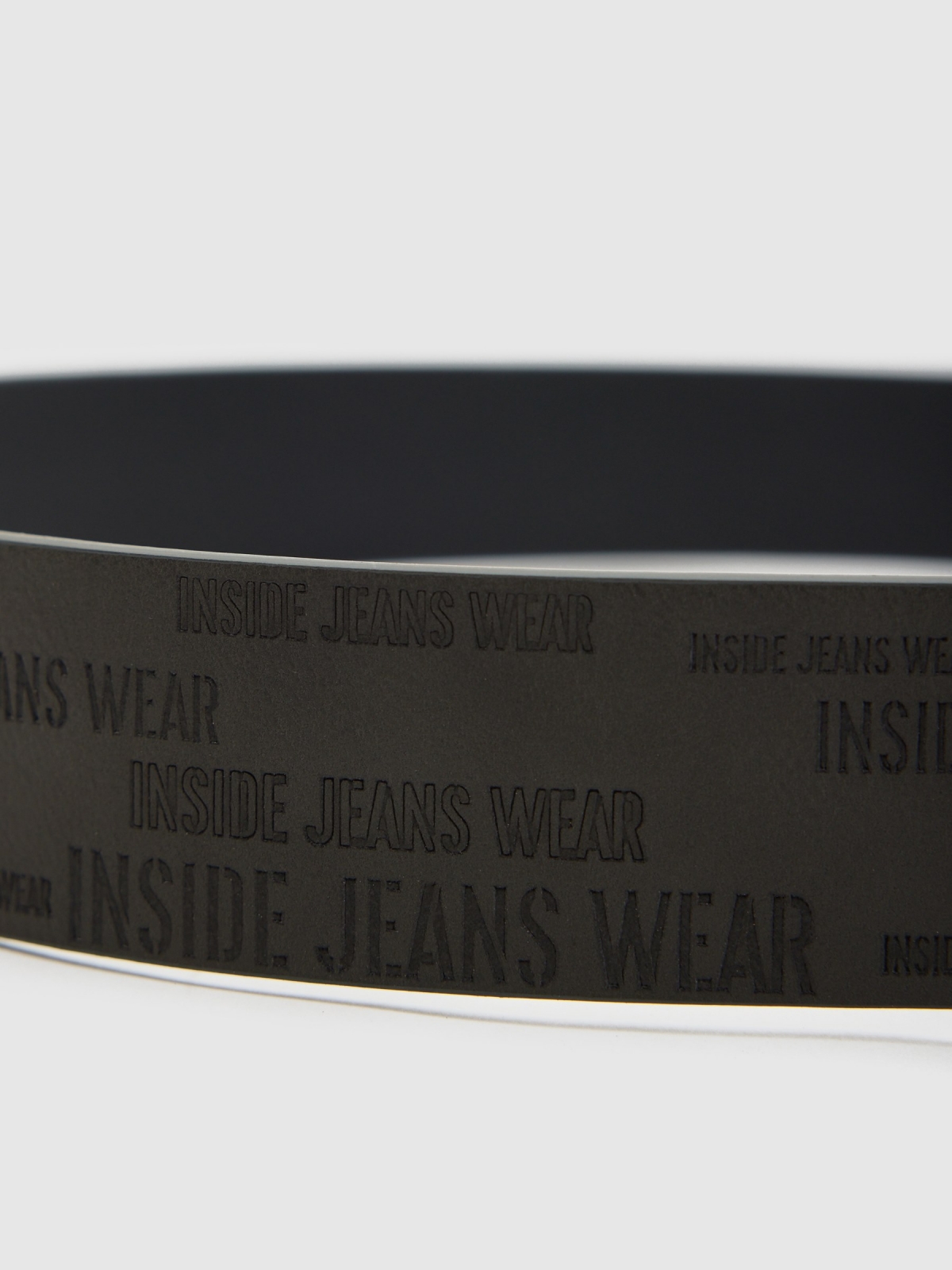 Belt engraved text grey detail view