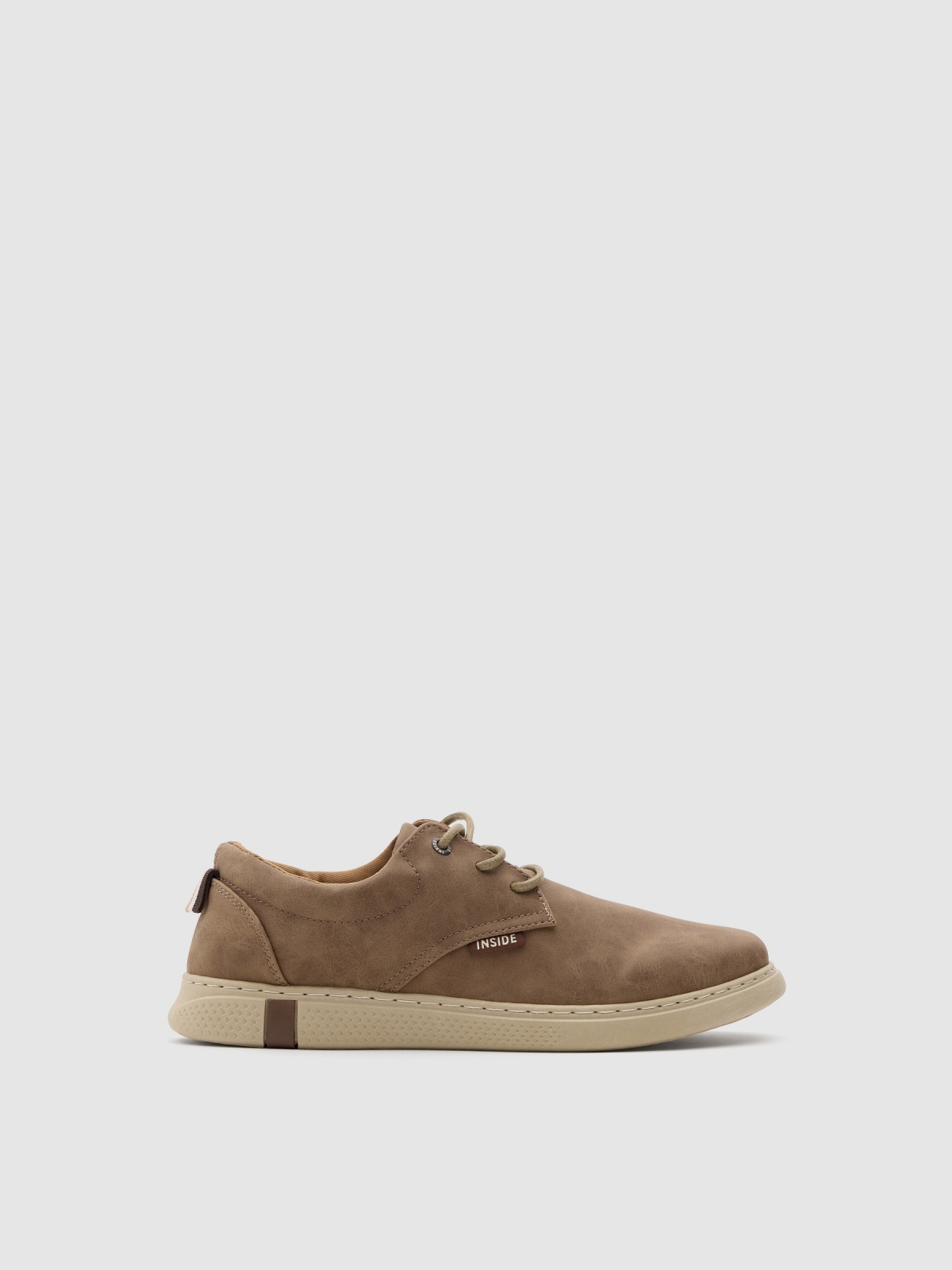 Casual leatherette sneakers brown