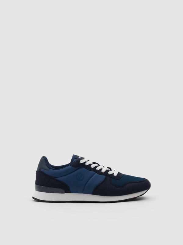 Two-tone nylon sneaker blue