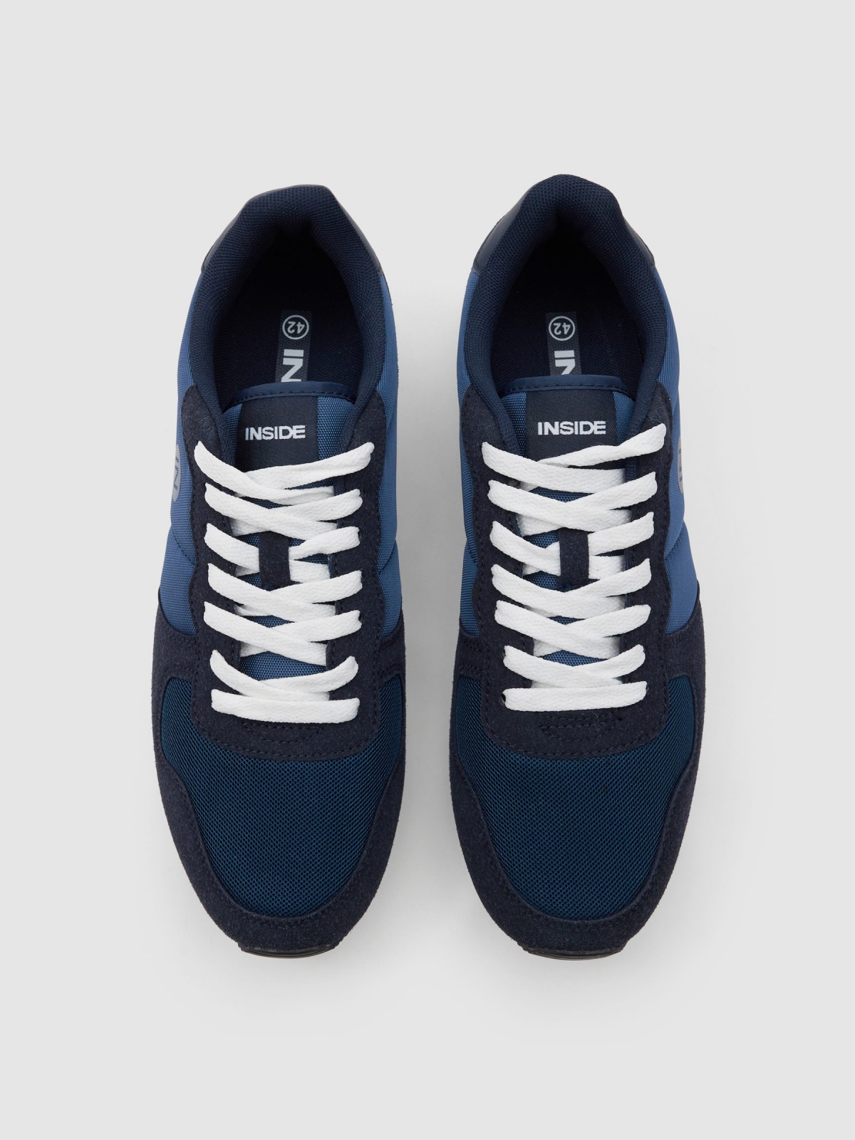 Two-tone nylon sneaker blue zenithal view