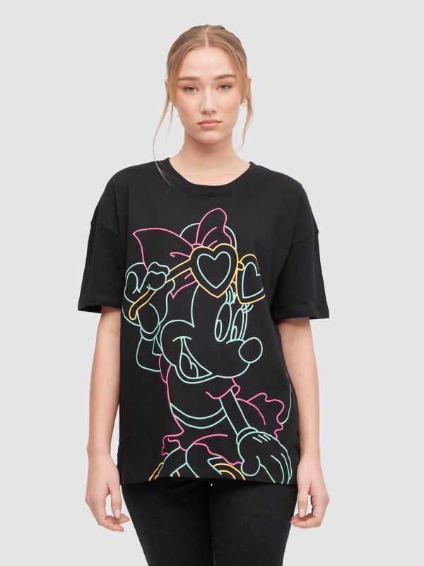 Minnie oversize t-shirt black middle front view