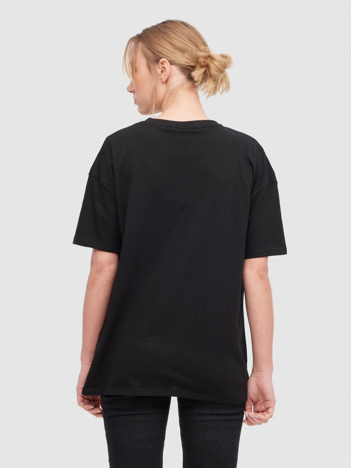 T-shirt oversize Minnie preto vista meia traseira