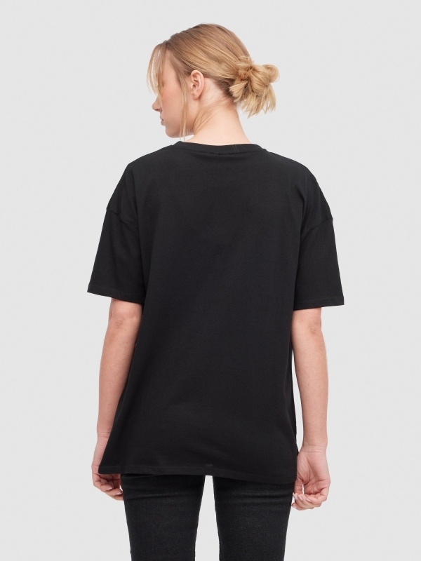 T-shirt oversize Minnie preto vista meia traseira