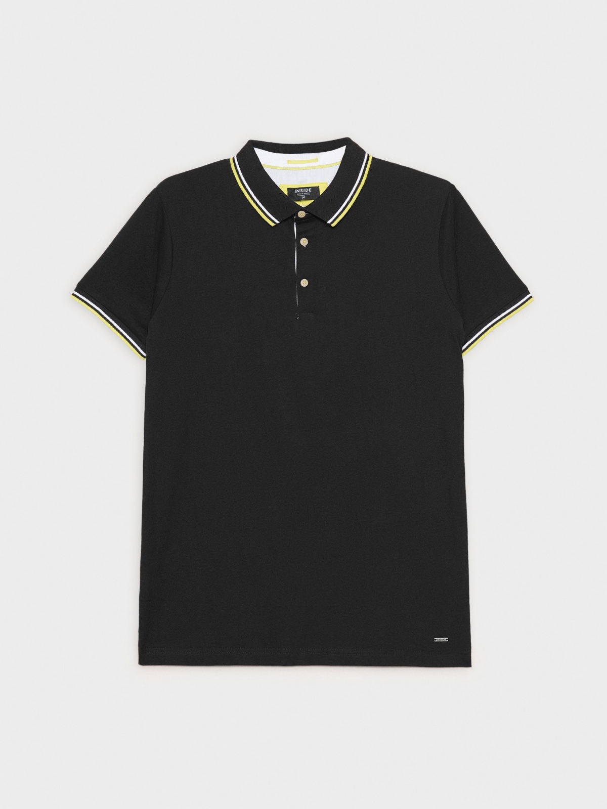  Basic polo with piping black