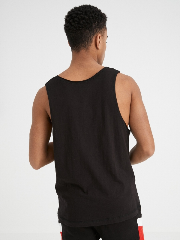 Basic tank t-shirt black middle back view