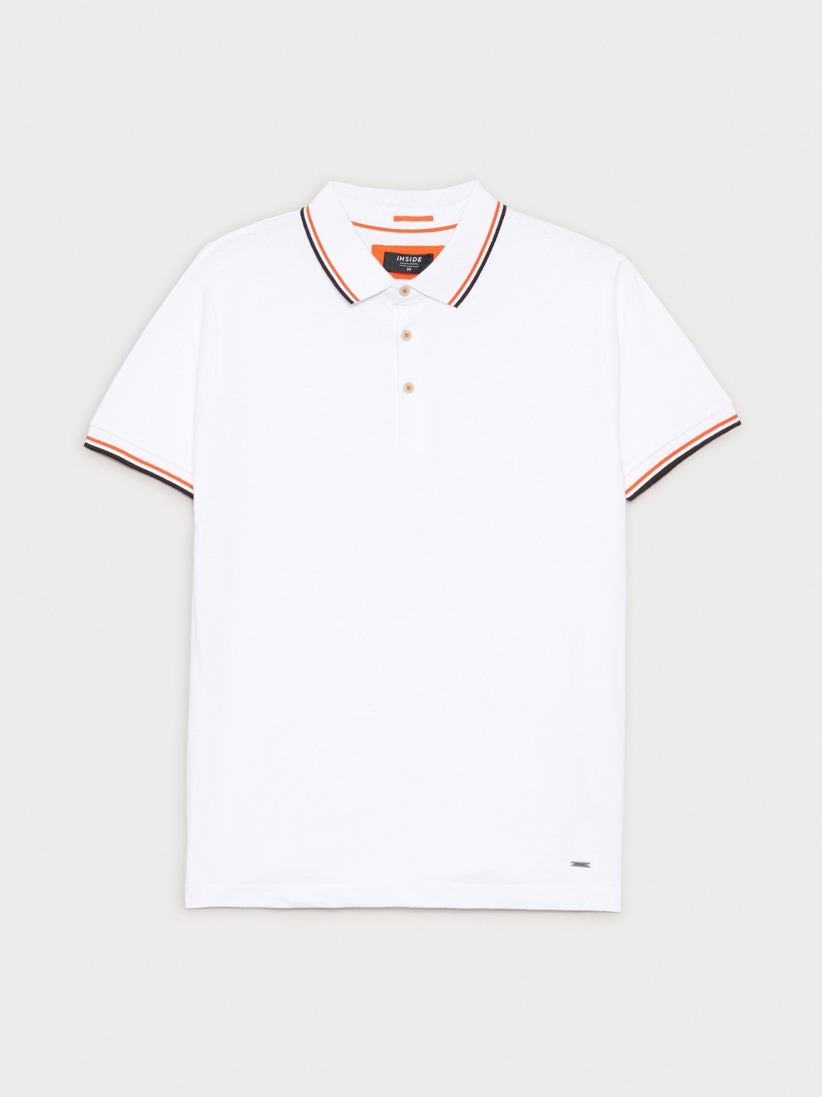  Basic polo with piping white