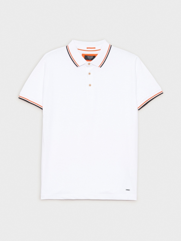  Basic polo with piping white