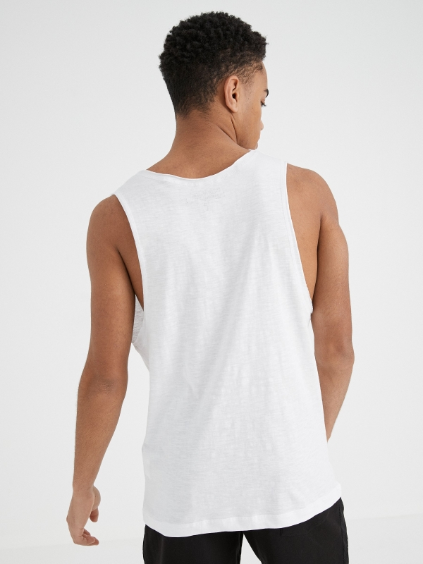 Basic tank t-shirt white middle back view
