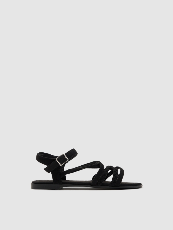 Braided straps sandal black
